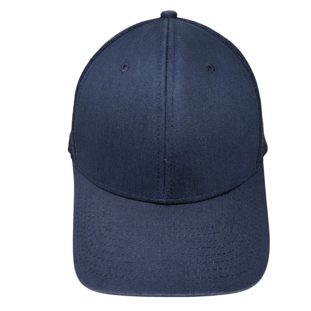 NV Caps Snapback Trucker Hat Blue One Size Adjustable Mesh Back Blank